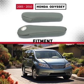 HECASA Front Seat Armrest Cover Compatible with 2005-2010 Honda Odyssey PVC Armrest Cover Replacement Dark Gray 2 PCS (Leather Part Only)