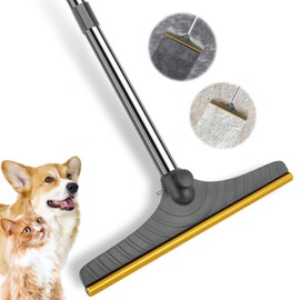 Carpet Rake for Pet Hair Removal,60” Reusable Long Handle Pet Hair Removal Tool,Carpet Rake Scraper,Adjustable Carpet Rake Pet Dog Cat Hair Remover Broom for Couch,Rugs,Mats,Pet Beds,Furniture (Gray)