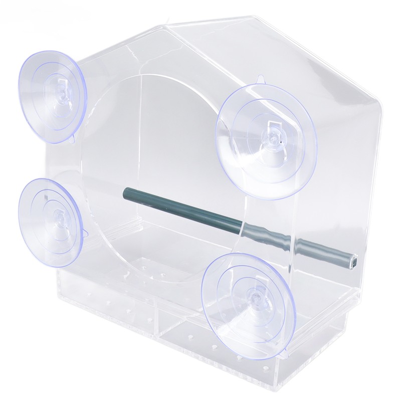 Window Bird Feeder Clear Sturdy Acrylic Window Bird House Feeder