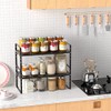 IPEGTOP Extendable Metal Cupboard Shelf, Stackable Kitchen Organiser, Height Adjustable