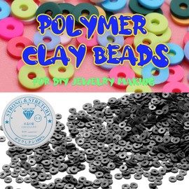 4000 piezas de cuentas de arcilla para hacer pulseras, kit de cuentas espaciadoras planas de polímero para joyería, kit de manualidades para collares y pendientes, conjunto de assortiments de cuentas