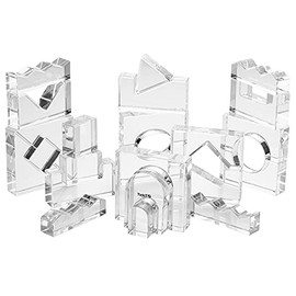 TickiT Crystal Acrylic Block Set - Set of 25 - Light and Shape Exploration - Visual, Sensory Play - Use on a Light Box or Panel