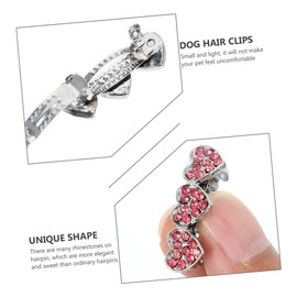 Kisangel 3pcs Pet Hair Accessories Rhinestone Dog Hair Clips Barrette Pet Heart Hair Clips Pet Costume Hair Accessories Deorative Pet Pearl Hair Clips Hair Pin Pets Puppy Alloy
