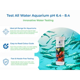 TEST ALL WATER - Aquarium pH Test Strips | pH Range 6.4-8.4 | 50 Strips per Pack | Suitable for All Water Types | Easy, Accurate Monitoring