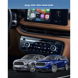 LANTU 2PCS Car Screen Protector for Infiniti QX60 2022 2023 2024 2025 Accessories Air Conditioner Nano Touchscreen Protector Film HD Clear Anti Fingerprint