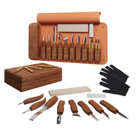 RexTact Wood Carving Kit Deluxe Hand Carving Tool Set, 16 Wood Whittling Kit High-Carbon Steel, Wood Art Tools 8 Whittling Knives & 4 Detail Carving Knives for Beginner &Professional Christmas Gift