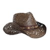 Vamuss Straw Cowboy Hat W/Vegan Leather Band & Beads, Shapeable