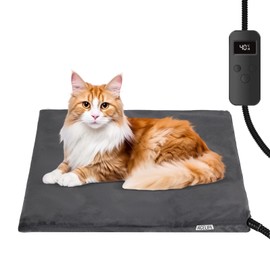 ACELIFE Pet Heating Pad for Cat, Dog Heating Mat Timing & Temperature Adjustable Safe Heating Blanket Heat Mat Dog Cushion Dog Bed for Dog Kennel Cat Kennel Rabbit Pet 45 x 45 cm