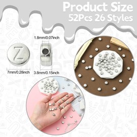 KitBeads 52Pcs 26 Styles Metal Flat Round Letter Bead Stainless Steel A-Z Capital Alphabet Beads for Jewelry Making Bracelets Necklaces Crafts Bulk