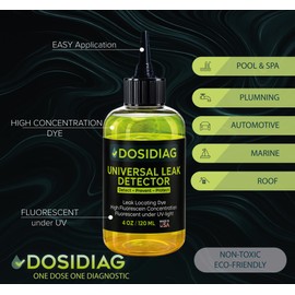 DOSIDIAG Universal Leak Detector – Tracer Dye for Pool, Spa, Plumbing, Roof, Car – High Visibility – Fast Detection - 100% UV Compatible