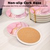 ALSNWNZ Pink Coasters Set of 6, Absorbent Ceramic Coasters for