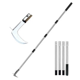 BEFISAAC Crack Weeder, Durable Weed Puller Tool with Long Handle, No Bending Required, 63" Manual Weeder Remover Tool, 3 in 1 Stainless Steel Weed Rake and Garden Hoe for Yard, Lawn, Patio and Garden