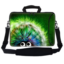 Meffort Inc 15.6 Inch Neoprene Laptop Bag – Water Resistant, Reinforced Zipper, Adjustable Shoulder Strap, Extra Side Pocket, Fits 15 to 15.6 Inch Laptops - Cute Porcupine