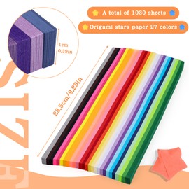 Bupete Star Origami Paper Assortment Color Star Paper Strips Double Sided Origami Stars Papers Strips Solid Color Paper Stars Lucky Star Decoration Papers Stars Strips Diy Hand Art Crafts