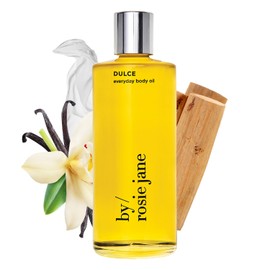 By Rosie Jane By Rosie Jane Everyday Body Oil (Dulce Fragrance) - Vanilla, Hinoki Wood & Nude Musk Scented Body Care with Sunflower, Olive & Rosehip Seed Oil to Hydrate and Nourish Dry Skin (5 fl oz)