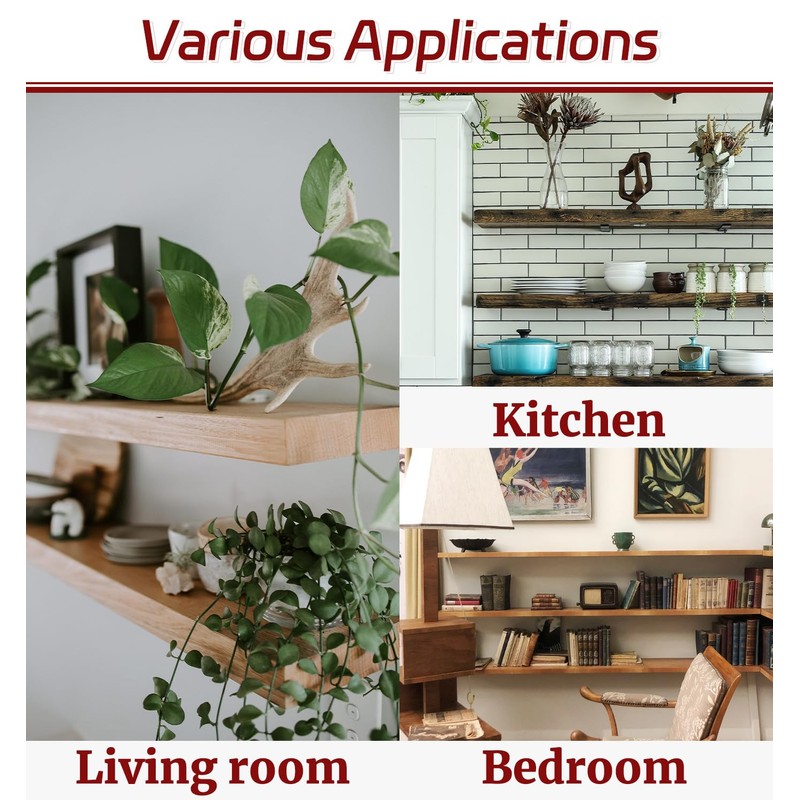 10 Inch Shelf Brackets, 12 Pack Floating Shelf Bracket, 1/5”