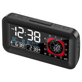 Digital Dual Alarm Clock for Kids, Large Big Numbers with Brightness Dimmer,Temperature, Adjustable Volume,12/24Hr,with Week/Day & Month,Time Management Station for Homeschooling Teaching Home Kitchen