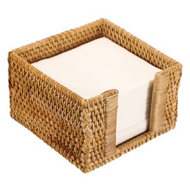 Sumnacon Napkin Holder,Square Rattan Napkin Holder Table Wicker Countertop,Cocktail Napkin Holders for Kitchen Dining Table Counter Natural Napkin Basket for Picnic Wedding Party