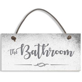 THE BATHROOM Door Sign Plaque for Toilet / Bathroom Shabby Chic Size 19 x 9cm #1298
