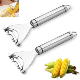 2PCS Corn Planer Cutter Thresher Peeler, Corn Thresher Cob Stripper Tool,Kitchen Use Premium Stainless Steel Thresher Cob Remover tool with Ergonomic Handle