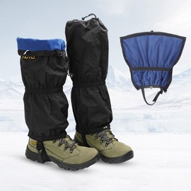 Long spats brushed trekking outdoor waterproof mountaineering winter Black