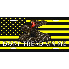 DIGIART INTERNATIONAL DON'T TREAD ON ME AMERICAN FLAG GADSDEN FLAG METAL CAR NOVELTY LICENSE PLATE