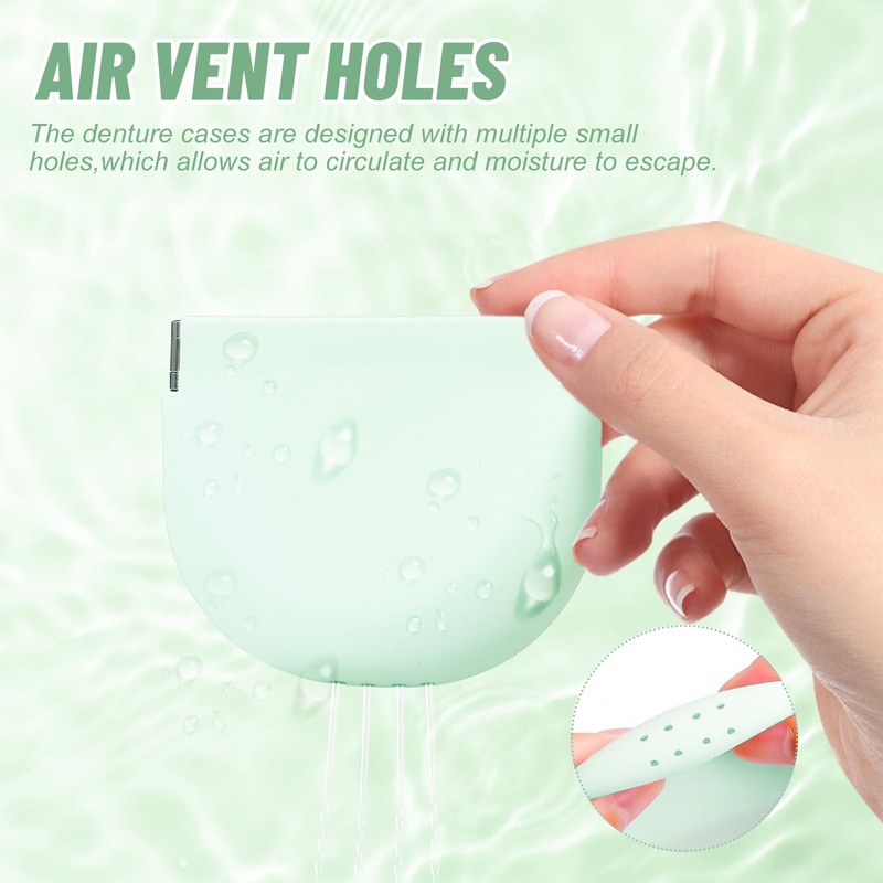 Silicone Retainer Denture Storage Case Holder, Portable Slim Dental Container