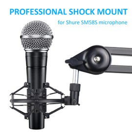 SM58S Mic Shock Mount Holder for SM58S Cardioid Dynamic Vocal Microphone to Absorb Vibration and Noise by SUNMON