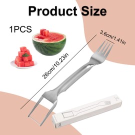 1 PCS 2-in-1 Stainless Steel Fruit Cutter,Watermelon Cutter Slicer Tool,Stainless Steel Fruit Cutter Watermelon,Watermelon Cutter,Watermelon Slicer Cutter Tool,Watermelon Windmill Cutter