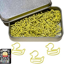 Cute Paper Clips, 60PCS Duck Shaped Paper Clips Animal Bookmarks Clips, Assorted Colors, Fun Office Gifts for Women Men Coworkers Teachers Students Girls Boys, Christmas Gifts