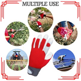 ITC Red Gardening Gloves for Women | Screen Touch Fingers | Garden Gloves Thorn Proof | Breathable and Durable Garden Gloves Women