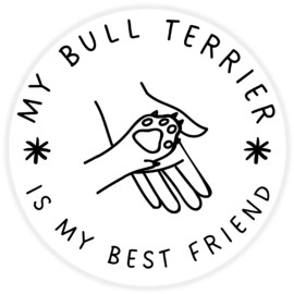Kiwi Gifts My Bull Terrier is My Best Friend - Circle Sticker Decal 3 Inch - Dog Pet
