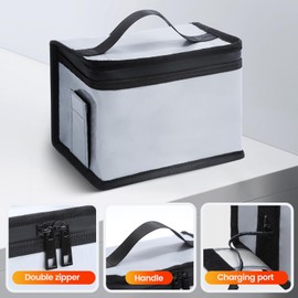 Holy Stone 180x130x130mm Fireproof Explosionproof Bag Large Capacity Battery Storage Guard,Fireproof Both Inside and Outside, Made from Environmentally-Friendly Material