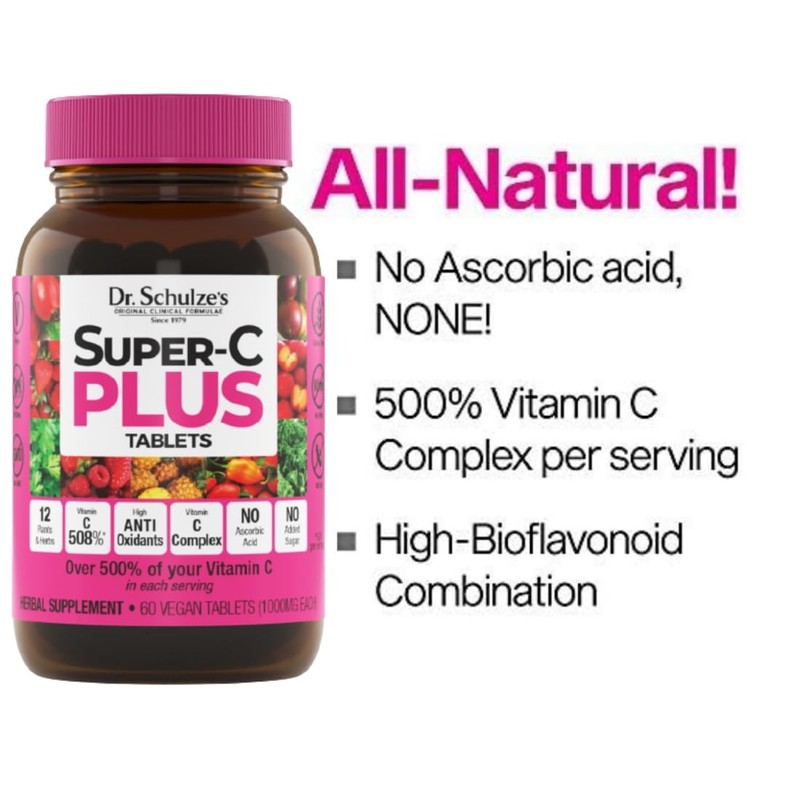 Dr. Schulze's Super-C Plus - Vitamin C Supplement for Immune