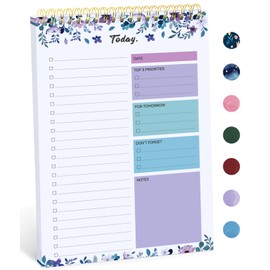 Taja To Do List Notepad - To Do List Notebook for Work with 52 Sheets, 9.8" x 6.5", Undated Daily Planner Perfect for Daily Tasks and Goal Setting, Notepad Suitable for Office, Home & School - VioletBloom