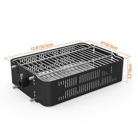Onlyfire Stainless Steel Adjustable Rotisserie Basket Flat Rotating Cage Fits for Most Charcoal, Kamado and Gas Grills