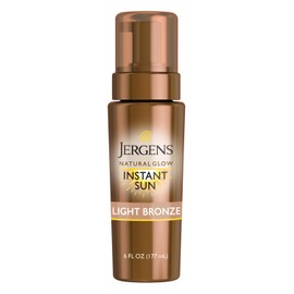 Jergens - Espuma bronceadora natural Glow Instant Sun sin sol, ligera, 6 onzas líquidas