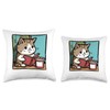 Cat Treats Lover Kitten Pet Book Reader Bookworm Cat Throw