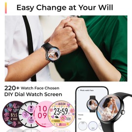 Smartwatch Women Men Fitness Watch with Bluetooth Call/Heart Rate/Stress/Sleep Tracker/Pedometer, 100+ Sports Modes, IP68 Waterproof Sports Watch, Smartwatches for Android iOS