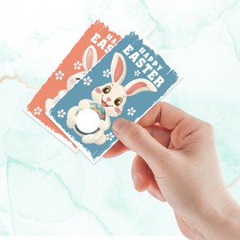 PLIGREAT 120 Pack Easter Bunny Scratch Off Cards Cute Bunny DIY Your Own Scratch Off Crads with Stickers Scratch to Win Tickets DIY Coupon Cards for Small Business Promotion Easter Day Party Supplies