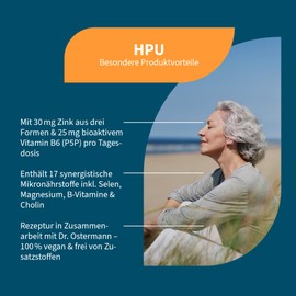 NatuGena HPU - Hemopyrrole Lactamuria, Zinc Complex & Bioactive Vitamin B6, 150 µg Folic Acid, 100 µg Chrome, 40 µg D-Biotin (Vitamin B7) per Daily Dose, Metabolic Disorder, 90 Capsules (30 Day Pack)