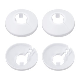 DTGN 47x13mm(DxT) Pipe Cover Decoration - 4Pack - Good for Bathroom Kitchen 16mm Dia Pipe - PP Plastic Escutcheon - White