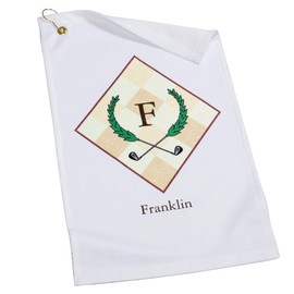 Personalization Universe Golf Pro Towel - Custom Golf Towel with Initial and Name, Absorbent and Durable Microfiber, Perfect Golf Accessories for Men, 15x25 Inch