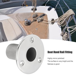 Boat Hand Rail Fitting, 25mm / 0.98in 90° Recessed Deck Tube Holder Railing Handrail Fixing Base, Stainless Steel Handrail Tube Base for Yacht Marine