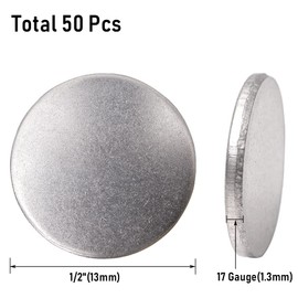 Eoiips 1/2" Diameter Stainless Steel Disc, 17 Gauge Thickness Round Circle Plate 304 Stainless Steel for Crafts Metal Stamping and Jewelry Making (50pcs)