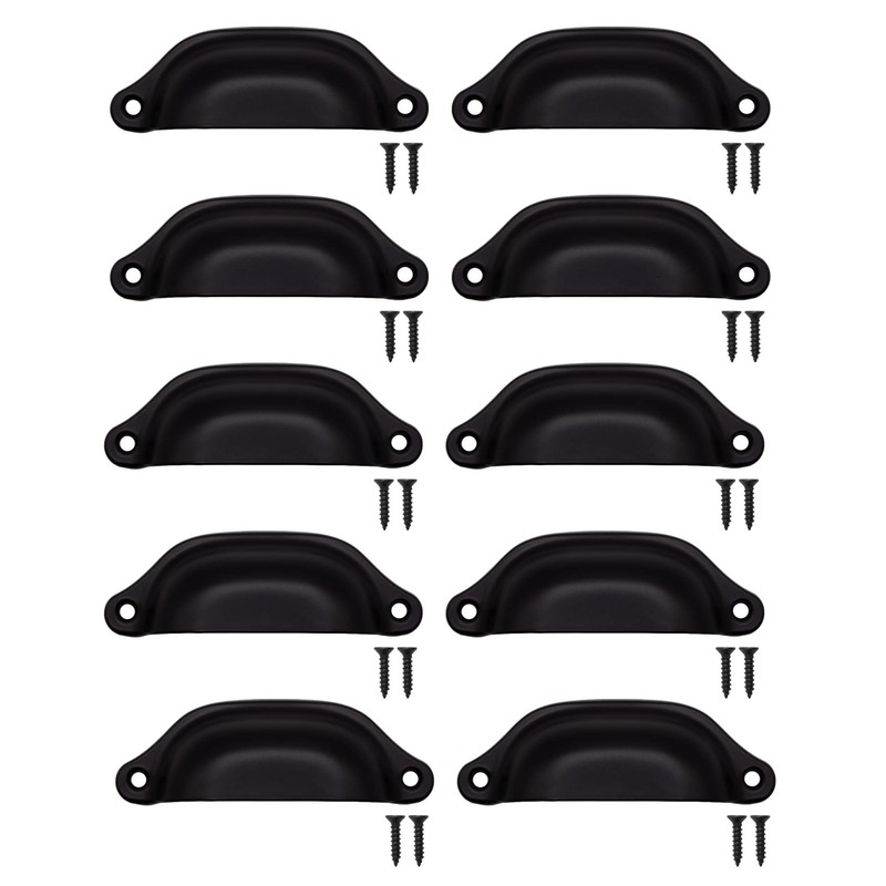 Fuxxer® 10 x Antique Drawer Handles, Shells, Retro Design, 98