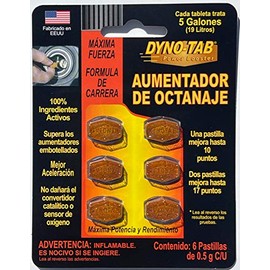 Dyno-tab Aumentador De Octanaje 6 pastillas de 0.5-g c/u (12)