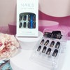24Pcs Rainbow Glitter Press on Nails Eternal Night Star River