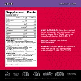 BSN N.O.-XPLODE Pre Workout Powder, Energy Supplement for Men and Women with Creatine and Beta-Alanine, Grape, 60 Servings, 2.45 Pound (Packaging May Vary)