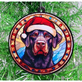 Labrador Retriever Lab Dog Santa Ornament